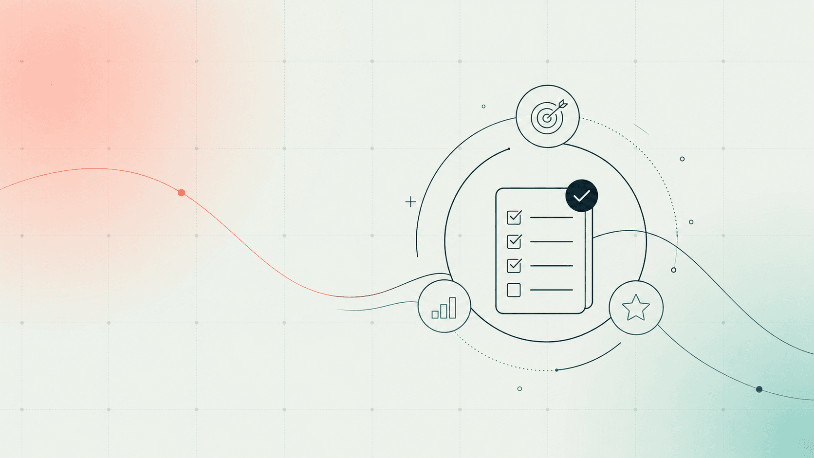 Geometric checklist and progress rings symbolizing gamified productivity replacing stressful to-do list routines.